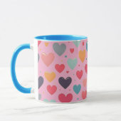 Bunte Herzen Valentinstag Tasse (Links)