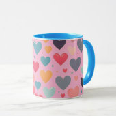 Bunte Herzen Valentinstag Tasse (VorderseiteRechts)