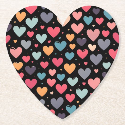 Bunte Herzen Valentinstag Untersetzer (Vorderseite)