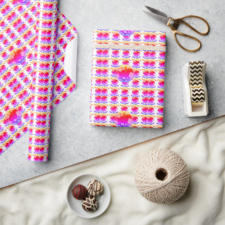 Bunte Hexe reitet auf einem Pferd Geschenkpapier