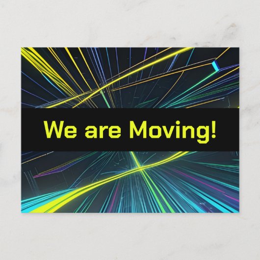 Bunte High-Tech-Lichter Adressänderung Postkarte (Vorderseite)