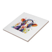 Bunte Highland-Kuh Fliese (Seite)