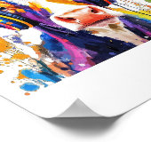 Bunte Highland-Kuh Poster (Ecke)