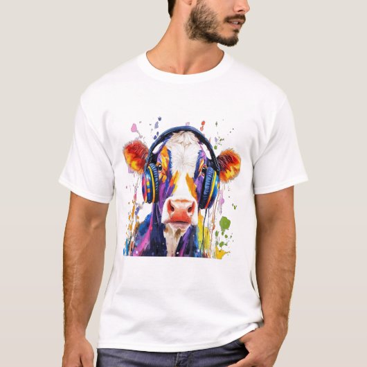Bunte Highland-Kuh T-Shirt (Vorderseite)