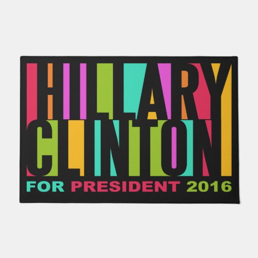 Bunte Hillary Clintontürmatte 2016 Fußmatte (Vorderseite)