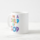 Bunte Hillsong Lyrik bin ich ein Kind des Gottes Kaffeetasse (Vorderseite Links)