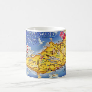 Bunte Hilton Head SC Karte Kaffeetasse