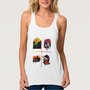 Bunte Hip Hop Elemente Tank MC DJ Breakdance Top