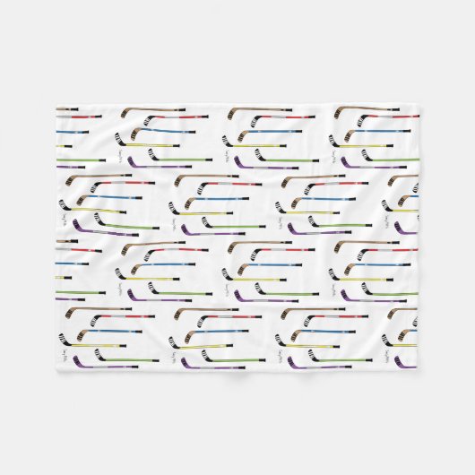 Bunte Hockey-Stock-Eisbahn Fleecedecke (Vorderseite (Horizontal))