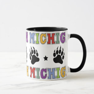 Bunte hohe Nordmichigan-Tasse mit Bärentatzen Tasse