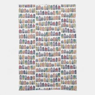 Bunte Holländer bringt Amsterdam-Stadt-Muster Geschirrtuch