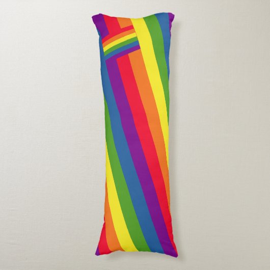 Bunte homosexuelle Regenbogen-Flagge Seitenschläferkissen (Vorderseite Vertikal)