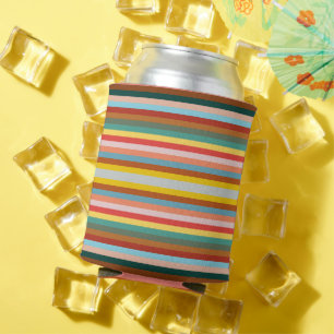 Bunte horizontale Retro-Streifen Dosenkühler