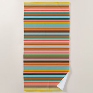 Bunte horizontale Retro-Streifen Strandtuch