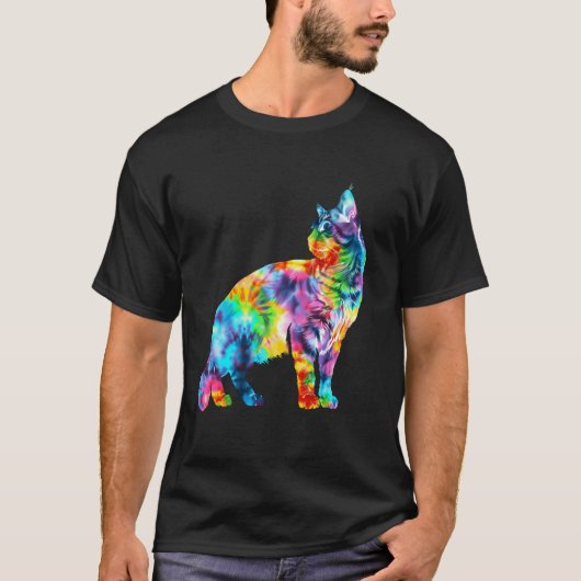 Bunte hübsche Katze Färbung Feline T-Shirt (Vorderseite)