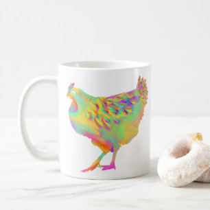 Bunte Huhn-niedliche Vieh-Kunst-Malerei Kaffeetasse