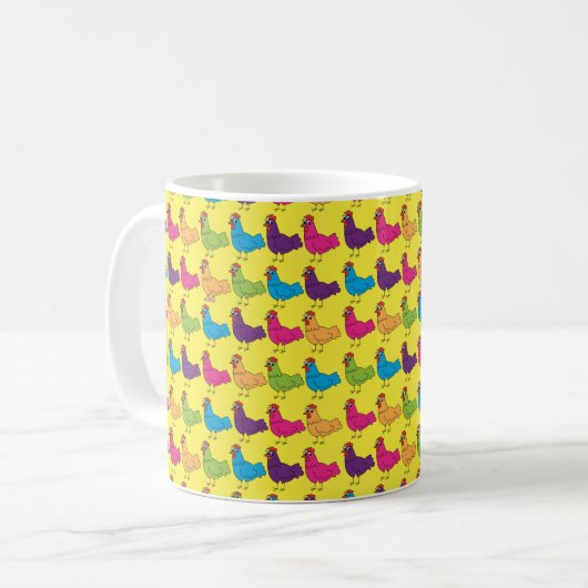 Bunte Huhn-Tasse Kaffeetasse (Vorderseite Links)