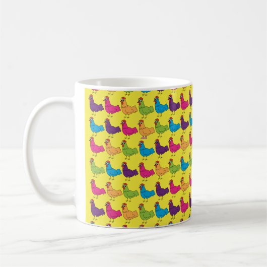 Bunte Huhn-Tasse Kaffeetasse (Links)