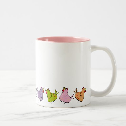 Bunte Huhn-Tasse Zweifarbige Tasse (Rechts)