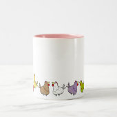 Bunte Huhn-Tasse Zweifarbige Tasse (Mittel)
