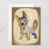 Bunte Hund Postkarte (Vorne/Hinten)