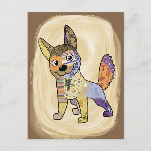 Bunte Hund Postkarte (Vorderseite)