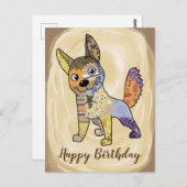 Bunte Hund Postkarte (Vorne/Hinten)