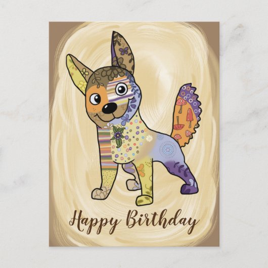 Bunte Hund Postkarte (Vorderseite)
