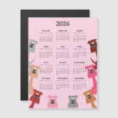 Bunte Hunde 2026 Kalender Magnetkarte (Vorne/Hinten)