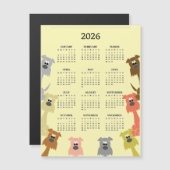 Bunte Hunde 2026 Kalender Magnetkarte (Vorne/Hinten)