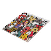 Bunte Hunde-Doodles-Kunst Fliese (Seite)