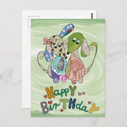 Bunte Hunde Postkarte (Vorne/Hinten)