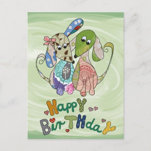 Bunte Hunde Postkarte (Vorderseite)