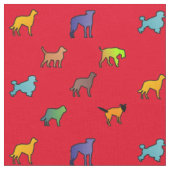 Bunte Hunde Stoff (Nahaufnahme)