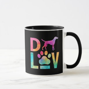 Bunte Hundeliebe-Pfote-Wasserfarben-Kunst Tasse