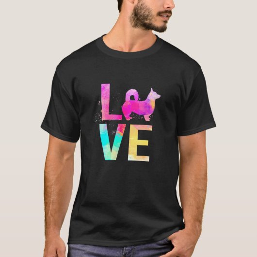 Bunte Hundemutter Pembroke Welsh Corgi T-Shirt (Vorderseite)