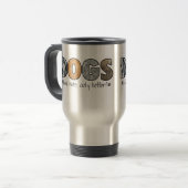 Bunte Hundereise-Tasse Reisebecher (Vorderseite Links)