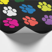 Bunte Hundewelpen-Tatzen Geschenkpapier (Ecke)