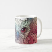 bunte Illustration eines Eulengesichts, Kaffeetasse (VorderseiteRechts)