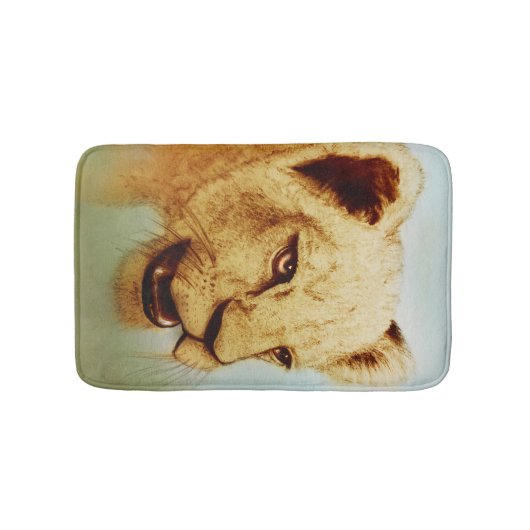Bunte illustrierte Badmatte - Löwe Badematte (Vorderseite)