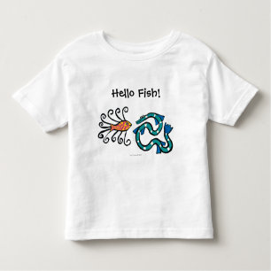 Bunte illustrierte Fisch-Freunde Kleinkind T-shirt
