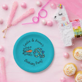 Bunte illustrierte Fisch-Freunde Pappteller (Party)