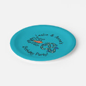 Bunte illustrierte Fisch-Freunde Pappteller (Schrägansicht)