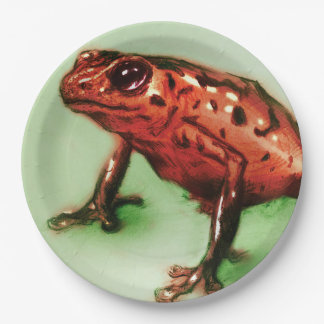 Bunte illustrierte Papierplatte - Frosch Pappteller
