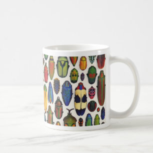 Bunte illustrierte Vintage-Käfer Kaffeetasse