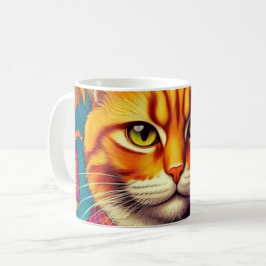 Bunte Ingwerkatzentasse! Kaffeetasse (Vorderseite Links)