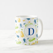 Bunte Insektenwanzennatur-Monogramm-Tasse Kaffeetasse (VorderseiteRechts)