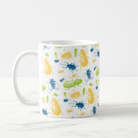 Bunte Insektenwanzennatur-Monogramm-Tasse Kaffeetasse (Links)