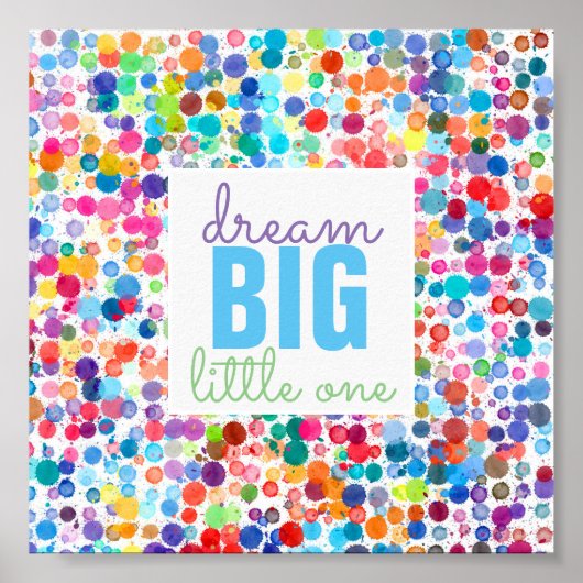 bunte inspirierende Zitat Poster Traum groß (Vorne)