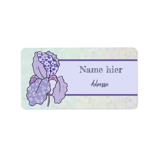 bunte Iris Adressaufkleber (Vorne)